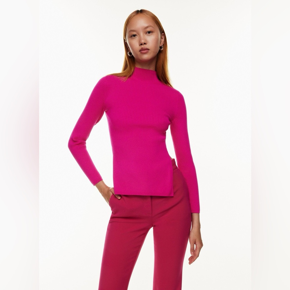Aritzia Babaton Sculpt Knit Tie-Back Longsleeve Granita Pink